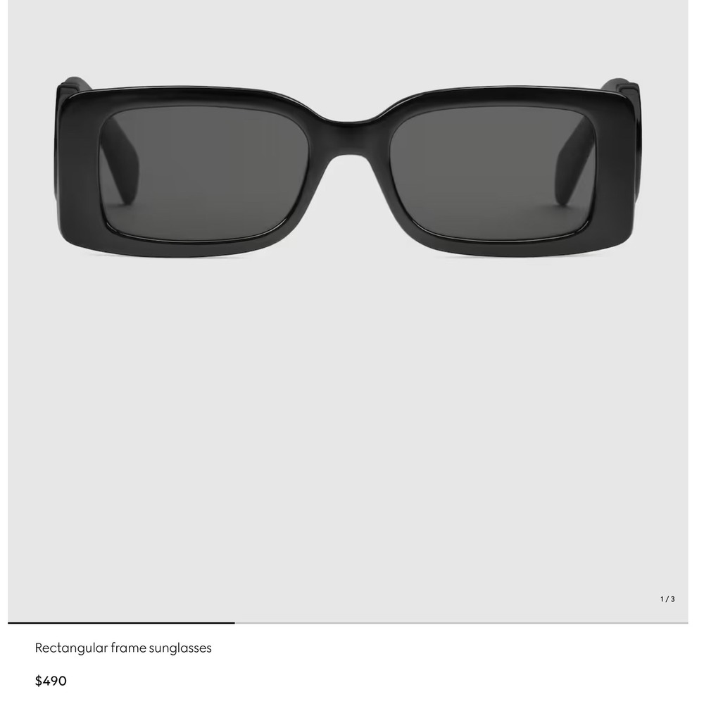 Gucci Rectangular Sunglasses Interlocking‎ G Logo… - image 3